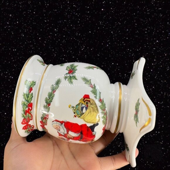 FRANKLIN MINT 1992 Porcelain Candle Stick Holder Night Before Christmas Set 2 - Picture 14 of 14